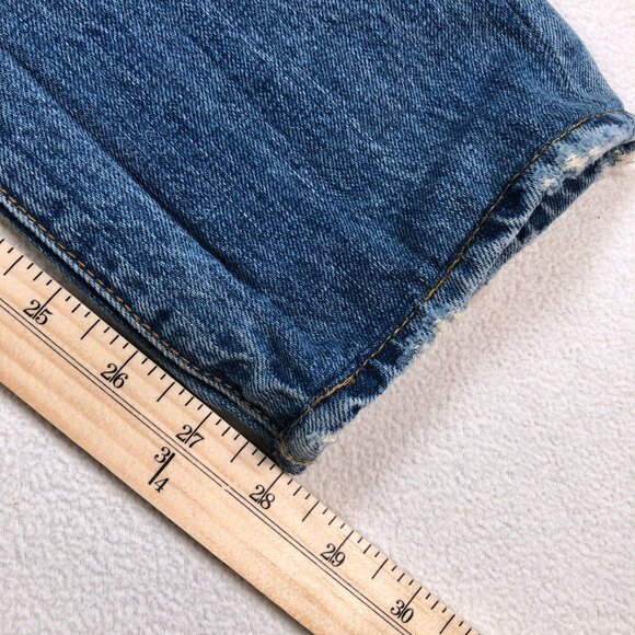 PRPS Jeans Men's 28x28 Blue Demon Distressed‎ Button Fly Straight Japanese Denim - Picture 8 of 16